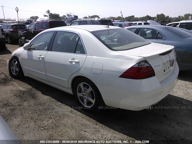 JHMCN36457C002408 - 2007 HONDA ACCORD HYBRID WHITE photo 3