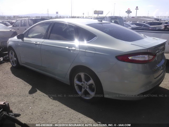 3FA6P0LU6ER176309 - 2014 FORD FUSION SE HYBRID Light Blue photo 3