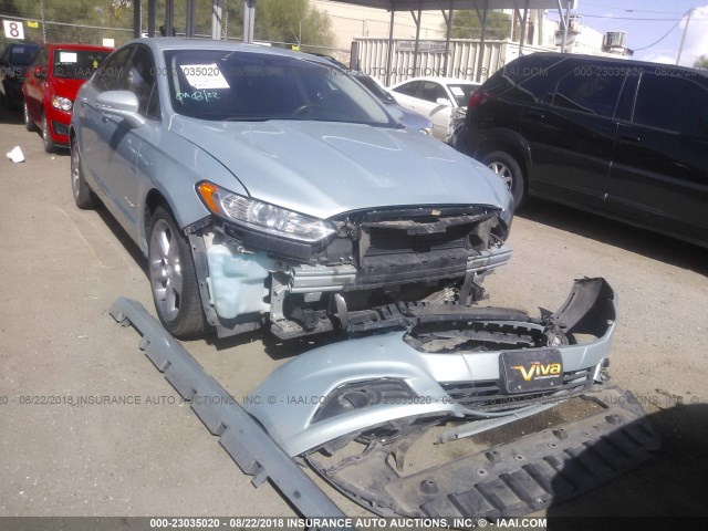 3FA6P0LU6ER176309 - 2014 FORD FUSION SE HYBRID Light Blue photo 6