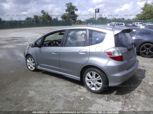 JHMGE8H48AS015503 - 2010 HONDA FIT SPORT SILVER photo 3