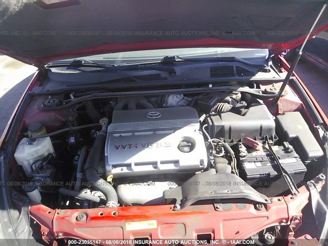 4T1CA30P84U007572 - 2004 TOYOTA CAMRY SOLARA SE/SLE წითელი ფოტო 10