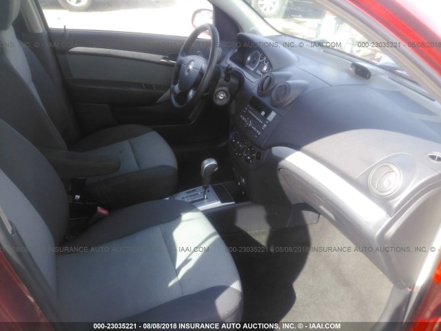 KL1TD6DE8BB127278 - 2011 CHEVROLET AVEO LS/LT 红色 照片 5
