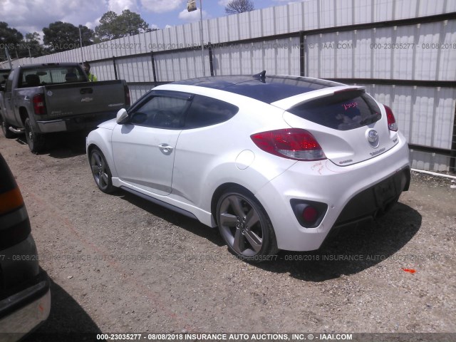 KMHTC6AE4DU161706 - 2013 HYUNDAI VELOSTER TURBO WHITE photo 3