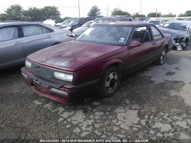 1G4HP14C4KH532411 - 1989 BUICK LESABRE RED photo 2