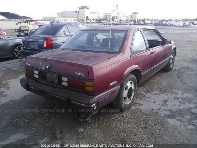 1G4HP14C4KH532411 - 1989 BUICK LESABRE RED photo 4