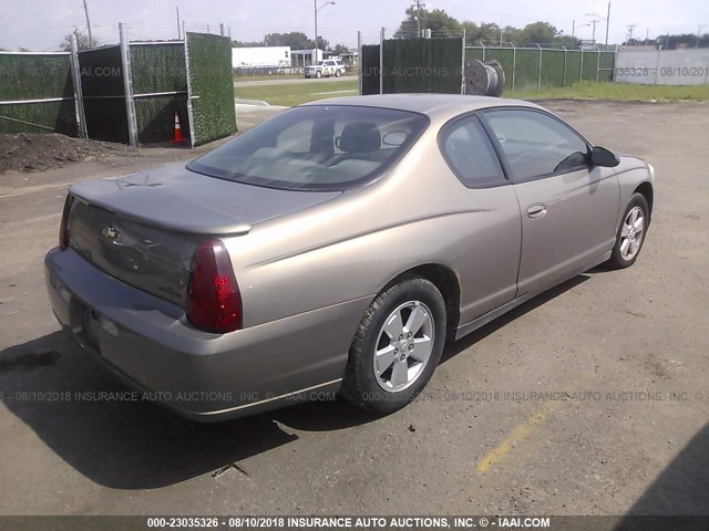 2G1WM15K869386821 - 2006 CHEVROLET MONTE CARLO LT BEIGE photo 4