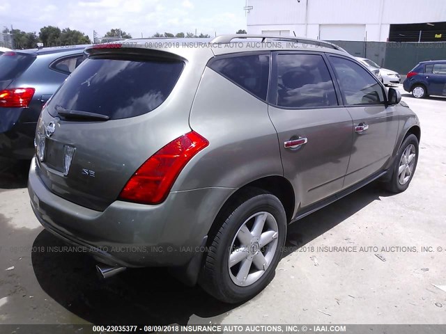 JN8AZ08W74W320927 - 2004 NISSAN MURANO SL/SE GOLD photo 4