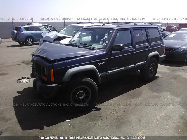 1J4FJ68S5WL173918 - 1998 JEEP CHEROKEE SPORT/CLASSIC ლურჯი ფოტო 2