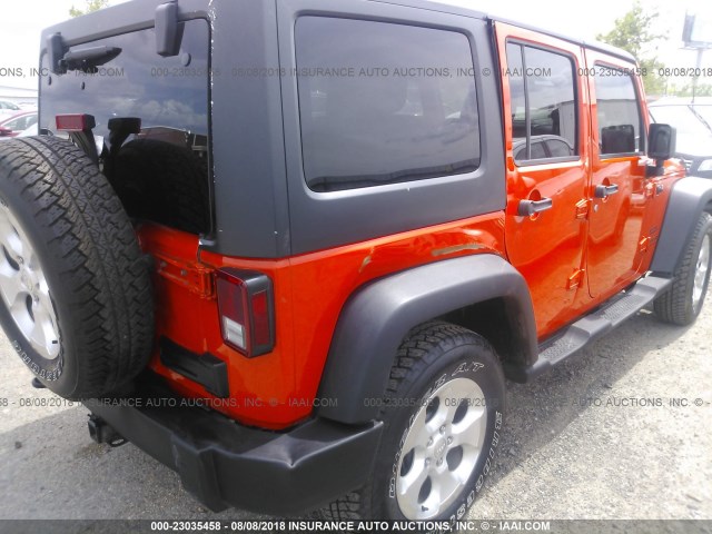 1C4BJWDG7FL736084 - 2015 JEEP WRANGLER UNLIMITE SPORT ORANGE photo 6