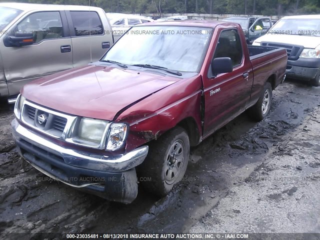 1N6DD21S1YC320520 - 2000 NISSAN FRONTIER XE RED photo 2