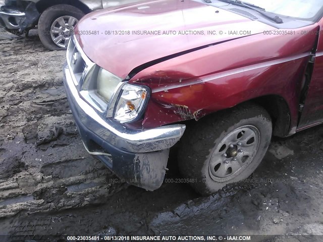 1N6DD21S1YC320520 - 2000 NISSAN FRONTIER XE RED photo 6