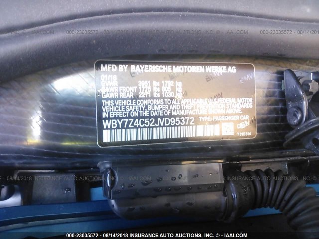 WBY7Z4C52JVD95372 - 2018 BMW I3 REX Көк фото 9