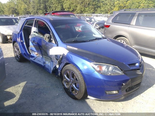 JM1BK344581810537 - 2008 MAZDA 3 HATCHBACK BLUE photo 1