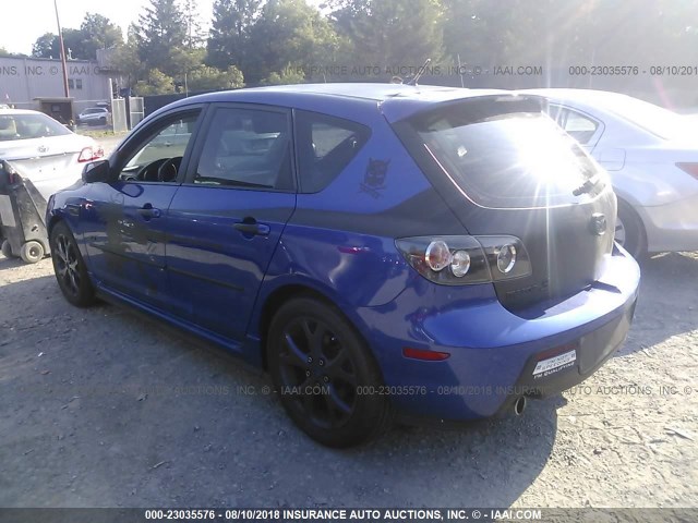 JM1BK344581810537 - 2008 MAZDA 3 HATCHBACK BLUE photo 3