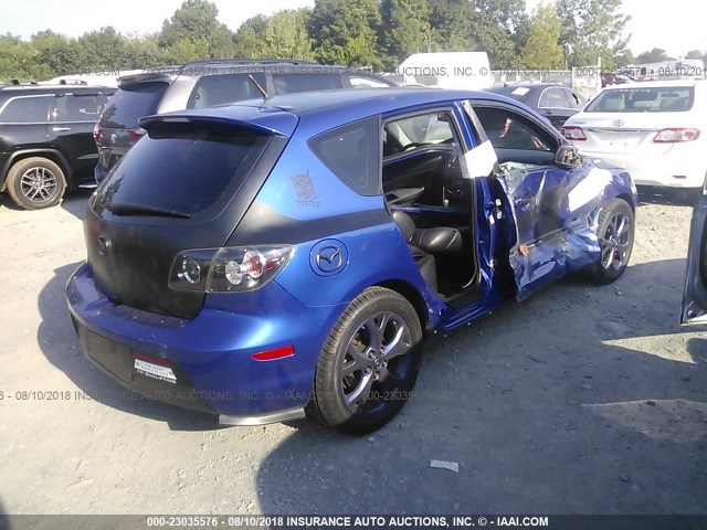 JM1BK344581810537 - 2008 MAZDA 3 HATCHBACK BLUE photo 4