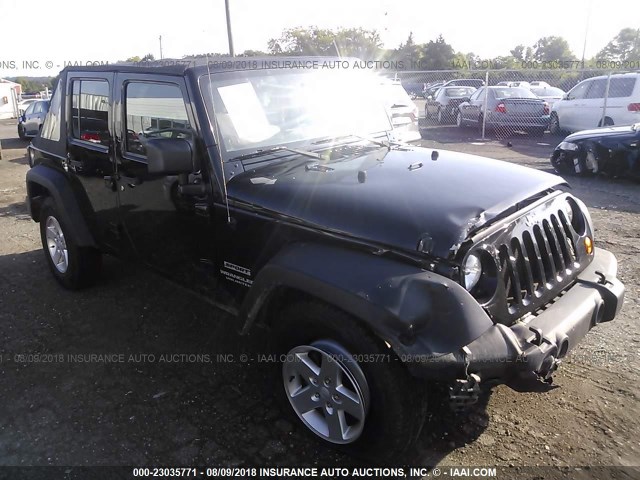 1C4BJWDG8CL163840 - 2012 JEEP WRANGLER UNLIMITE SPORT BLACK photo 1