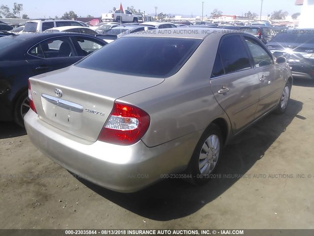 JTDBE32K440268453 - 2004 TOYOTA CAMRY LE/XLE Champagne photo 4