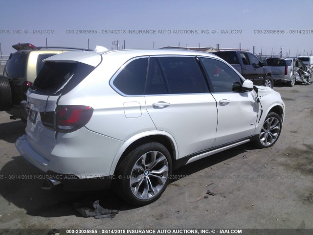 5UXKR0C58H0V66942 - 2017 BMW X5 XDRIVE35I WHITE photo 4
