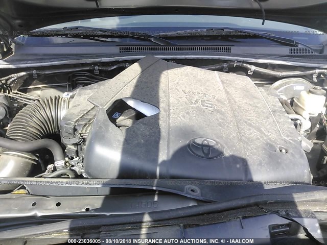 5TFJU4GN5FX089517 - 2015 TOYOTA TACOMA DOUBLE CAB PRERUNNER GRAY photo 10