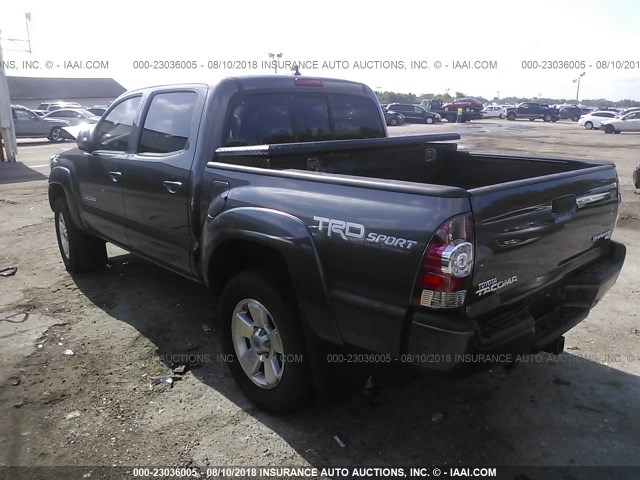 5TFJU4GN5FX089517 - 2015 TOYOTA TACOMA DOUBLE CAB PRERUNNER GRAY photo 3