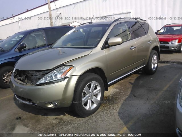 JN8AZ08W46W508355 - 2006 NISSAN MURANO SL/SE/S GOLD photo 2