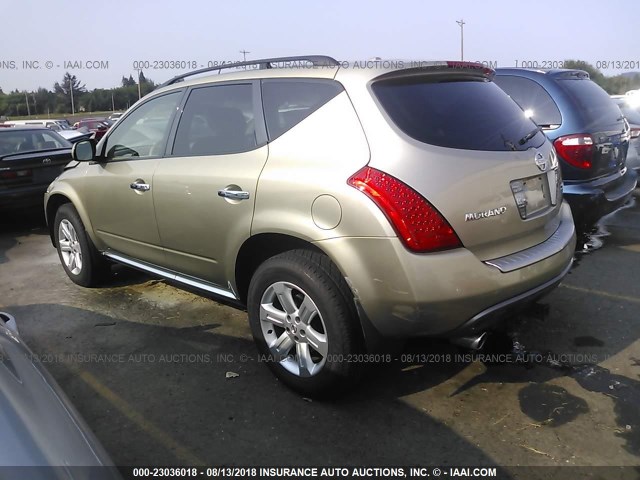 JN8AZ08W46W508355 - 2006 NISSAN MURANO SL/SE/S GOLD photo 3