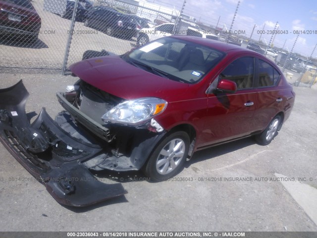 3N1CN7AP1CL930342 - 2012 NISSAN VERSA S/SV/SL RED photo 2