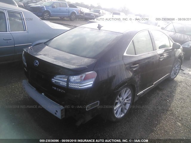 JTHBB1BA8A2000301 - 2010 LEXUS HS 250H BLACK photo 4