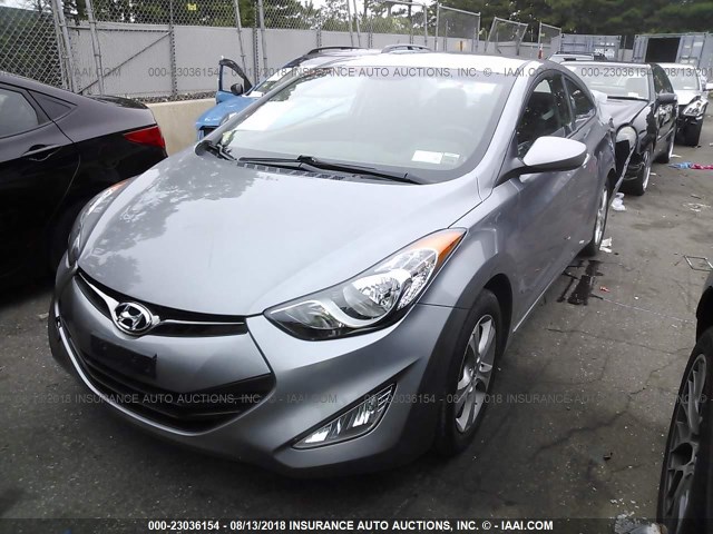 KMHDH6AE5DU005342 - 2013 HYUNDAI ELANTRA COUPE GS/SE GRAY photo 2