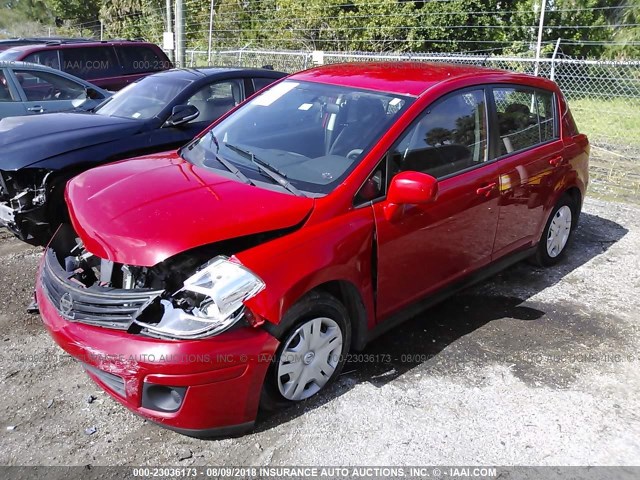 3N1BC1CPXAL375075 - 2010 NISSAN VERSA S/SL RED photo 2