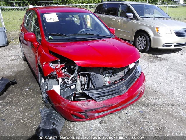 3N1BC1CPXAL375075 - 2010 NISSAN VERSA S/SL RED photo 6