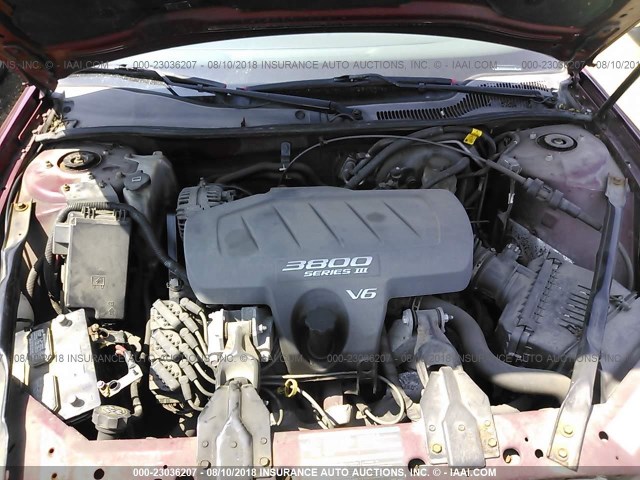 2G2WP522851317512 - 2005 PONTIAC GRAND PRIX BURGUNDY photo 10