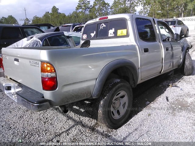 5TEGN92N84Z461448 - 2004 TOYOTA TACOMA DOUBLE CAB PRERUNNER GRAY photo 4