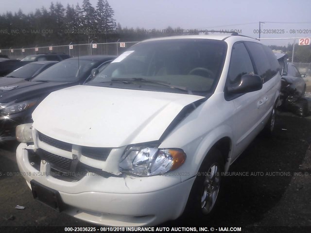 2B4GP74L52R629962 - 2002 DODGE GRAND CARAVAN EX WHITE photo 2