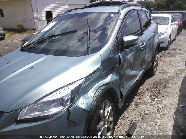 1FMCU0H96DUA57284 - 2013 FORD ESCAPE SEL Light Blue photo 6