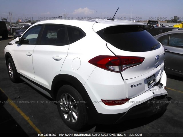 KM8J33A45HU407455 - 2017 HYUNDAI TUCSON LIMITED/SPORT AND ECO/SE WHITE photo 3