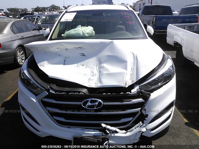 KM8J33A45HU407455 - 2017 HYUNDAI TUCSON LIMITED/SPORT AND ECO/SE WHITE photo 6