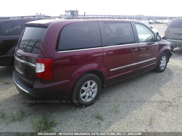 2C4RC1BG4CR223277 - 2012 CHRYSLER TOWN & COUNTRY TOURING RED photo 4