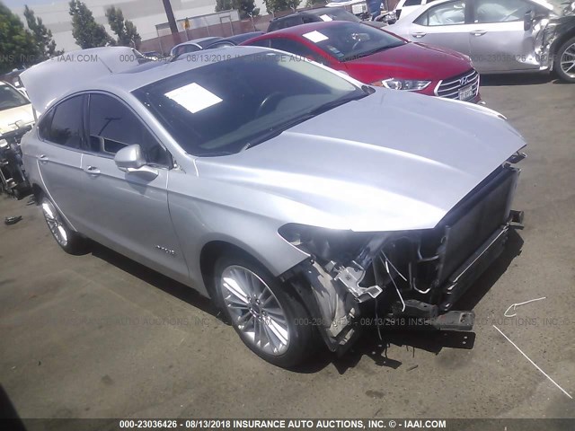 3FA6P0LU9ER177325 - 2014 FORD FUSION SE HYBRID SILVER photo 1