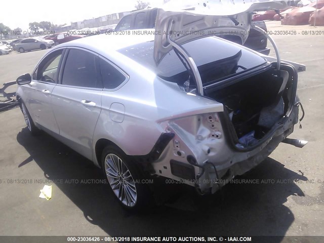 3FA6P0LU9ER177325 - 2014 FORD FUSION SE HYBRID SILVER photo 3