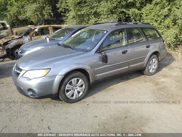 4S4BP60C887313040 - 2008 SUBARU OUTBACK GRAY photo 2