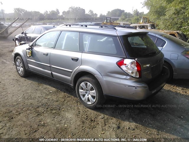 4S4BP60C887313040 - 2008 SUBARU OUTBACK GRAY photo 3