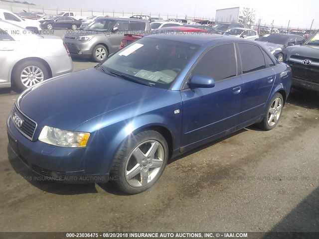 WAULC68E94A254522 - 2004 AUDI A4 1.8T QUATTRO BLUE photo 2