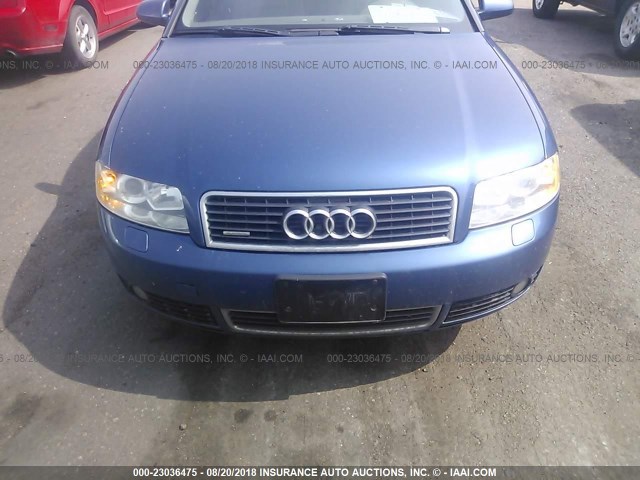 WAULC68E94A254522 - 2004 AUDI A4 1.8T QUATTRO BLUE photo 6