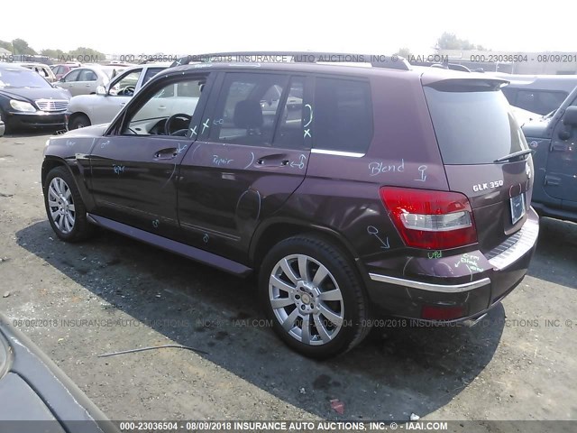 WDCGG8HB2AF422679 - 2010 MERCEDES-BENZ GLK 350 4MATIC MAROON photo 3