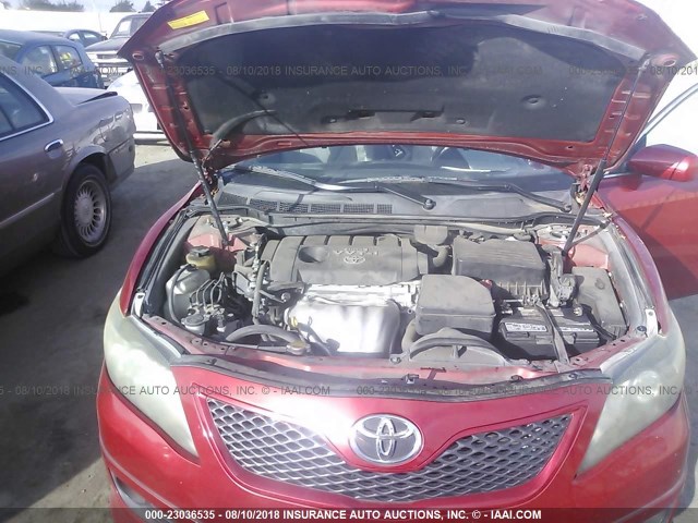 4T1BF3EK4AU550844 - 2010 TOYOTA CAMRY SE/LE/XLE RED photo 10