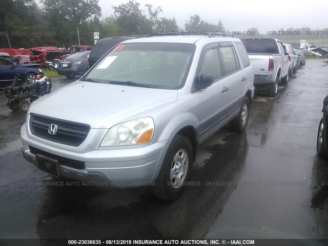 2HKYF18123H547850 - 2003 HONDA PILOT LX SILVER photo 2