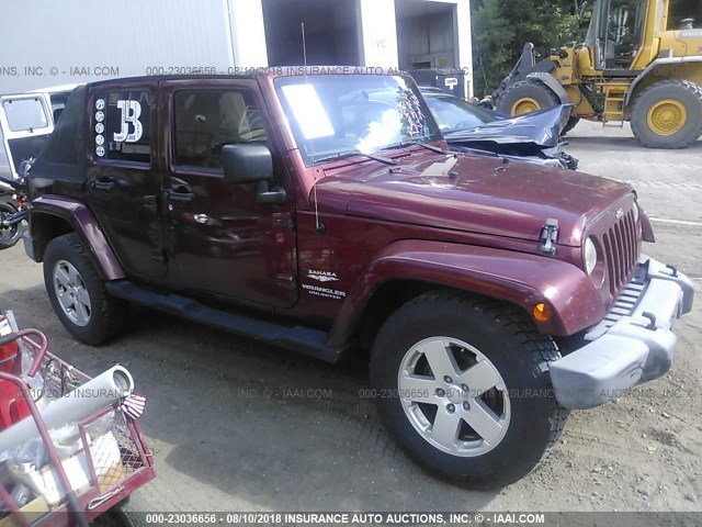 1J4GA591X7L154819 - 2007 JEEP WRANGLER SAHARA MAROON photo 1