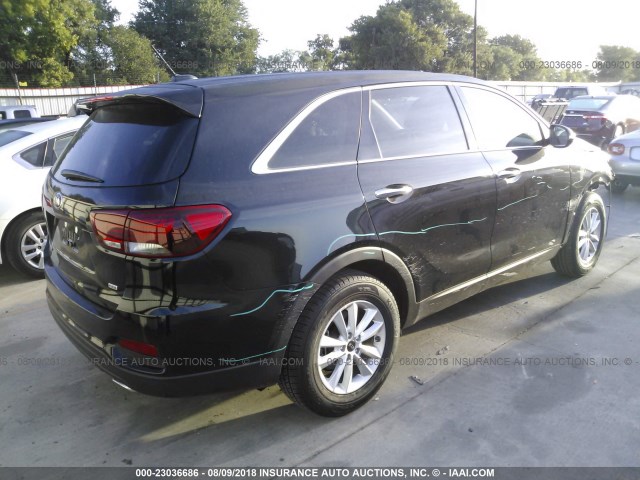 5XYPG4A39KG478473 - 2019 KIA SORENTO LX/L BLACK photo 4