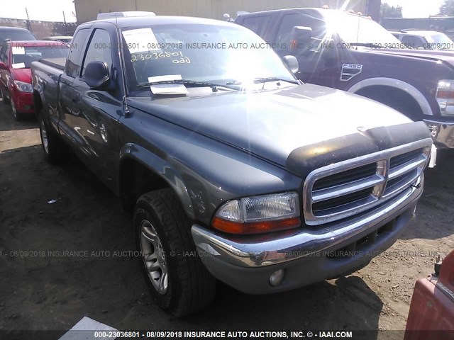 1D7HG42N54S577282 - 2004 DODGE DAKOTA SLT GRAY photo 1